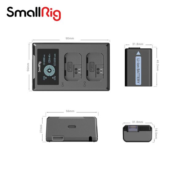 Kit 2 baterias + cargador SMALLRIG NP-FW50 - Imagen 7