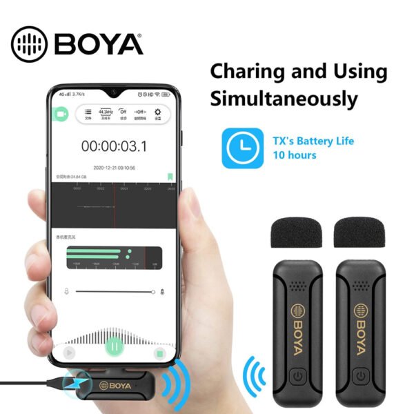 Micrófono Boya BY-WM3T2-U2 – Wireless – USB C - Imagen 7