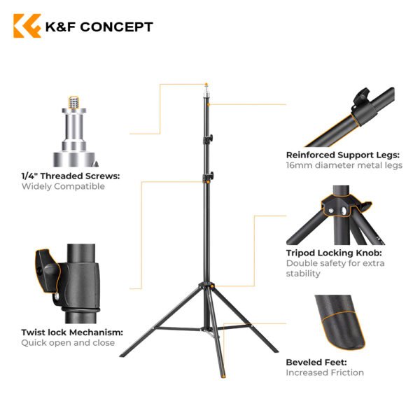 Parante de 2 metros de aluminio + funda – K&F Concept - Imagen 5