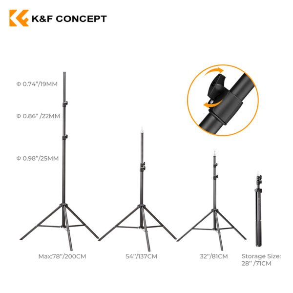 Parante de 2 metros de aluminio + funda – K&F Concept - Imagen 4