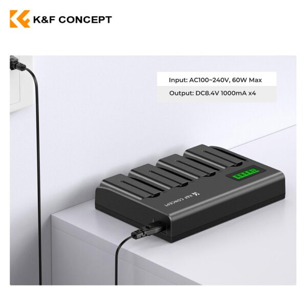 Cargador de baterías NP-F de 4 canales K&F Concept - Imagen 2