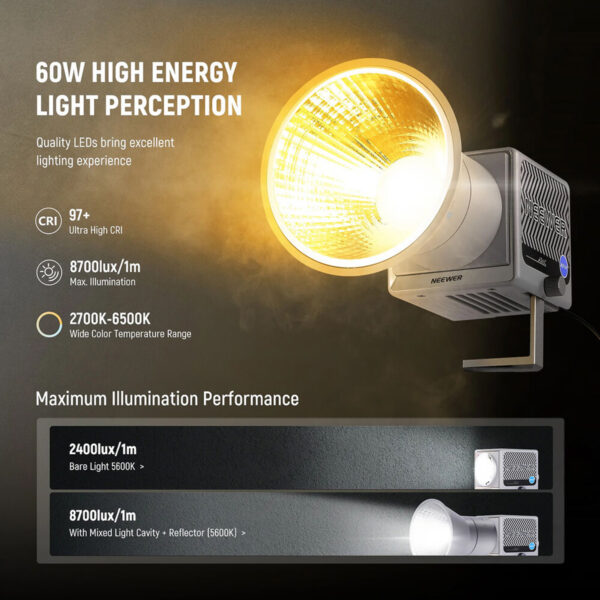 Luz Led portátil de 60W RGB – HS60C - Imagen 6