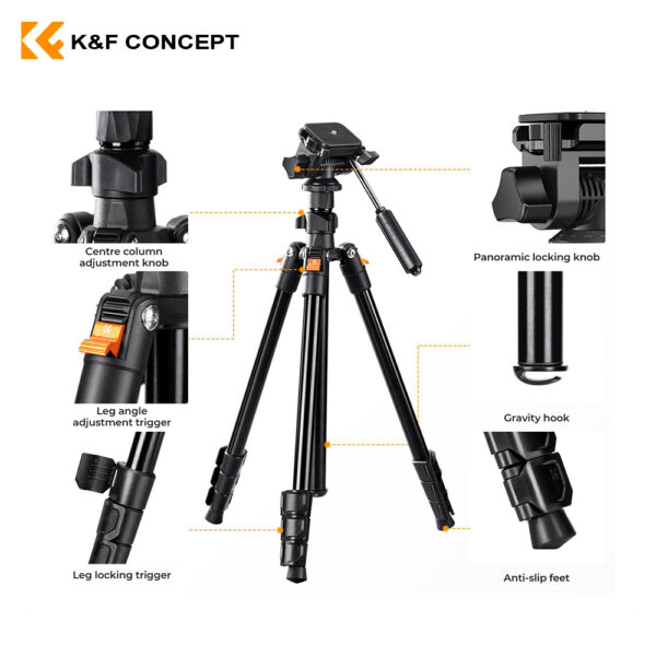 Trípode para cámara y celular KF09.115V1 - Imagen 3