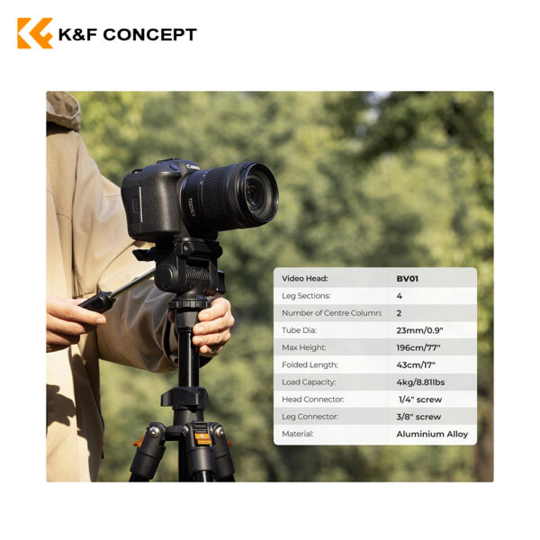 Trípode para cámara y celular KF09.115V1 - Imagen 8