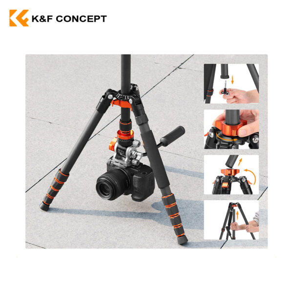 Trípode monopie de fibra de carbono O255C4+FH-03 - Imagen 9