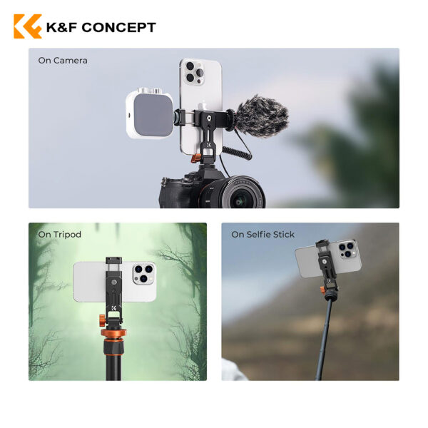 Sujetador de metal para celular (Zapata fria) K&F Concept - Imagen 8