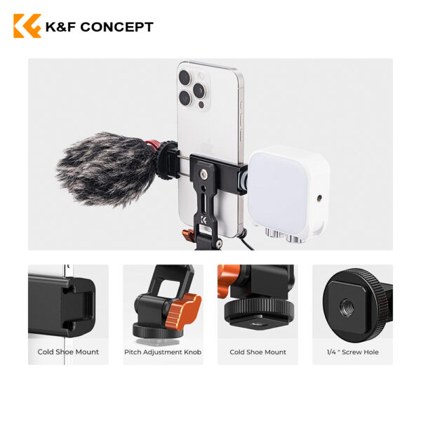 Sujetador de metal para celular (Zapata fria) K&F Concept - Imagen 4