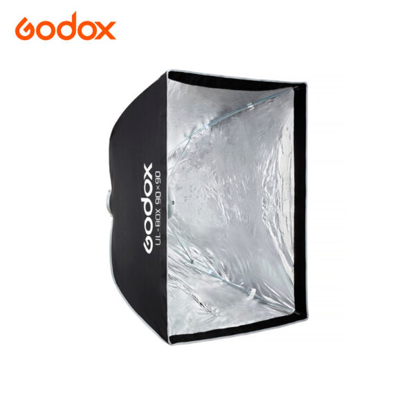 Softbox de armado rápido tipo sombrilla 90x90cm con grilla montura Bowens - Imagen 4