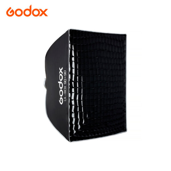 Softbox de armado rápido tipo sombrilla 90x90cm con grilla montura Bowens