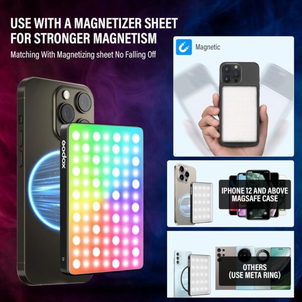 Panel Luz Led RGB Godox MA5R y Power Bank (Negro) - Imagen 6