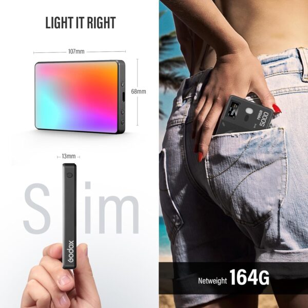 Panel Luz Led RGB Godox MA5R y Power Bank (Negro) - Imagen 11