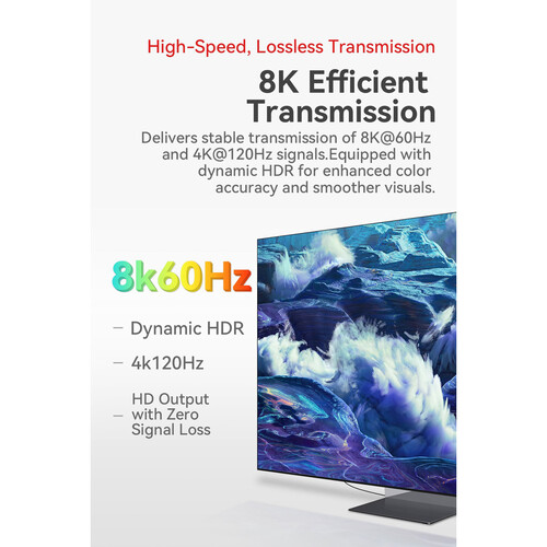 Cable coaxial 50cm ultradelgado de 10 núcleos HDMI 2.1 8K HDMI-HDMI - Imagen 9