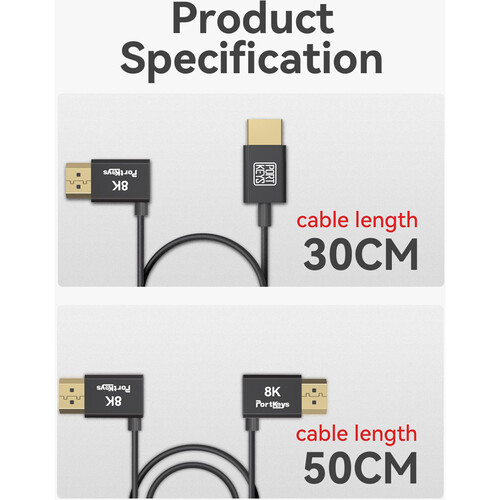 Cable coaxial 50cm ultradelgado de 10 núcleos HDMI 2.1 8K HDMI-HDMI - Imagen 11